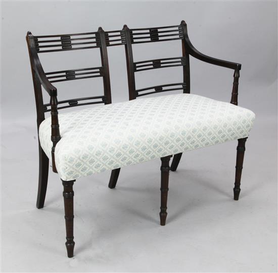 Regency mahogany two seater chair settee(-)